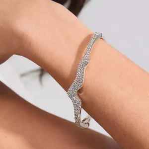pilgrim connect recycled silver plated crystal bracelet