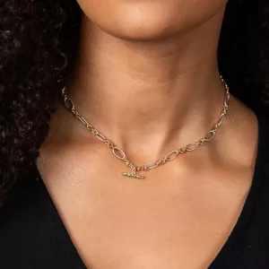 laura ashley two tone t bar necklace