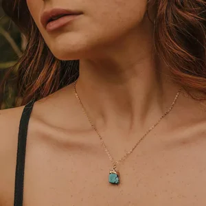 xander kostroma turquoise stone pendant necklace in gold