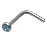 titanium l shaped jewelled nose stud (copy)