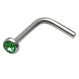 titanium l shaped jewelled nose stud (copy)