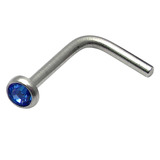 titanium l shaped jewelled nose stud (copy)