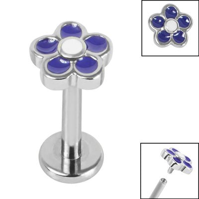 titanium internally threaded labrets 1.2 x 5mm steel daisy flower titanium internally threaded labrets 1.2 x 5mm steel daisy flower