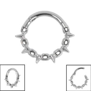 titanium spiked chain hinged clicker ring