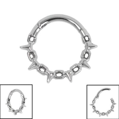 titanium spiked chain hinged clicker ring titanium spiked chain hinged clicker ring