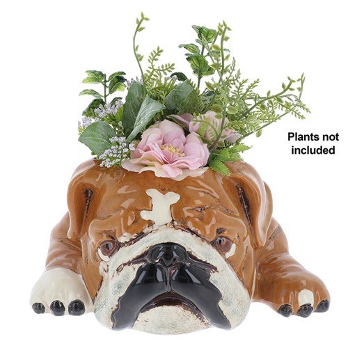 village pottery top dog bulldog planter village pottery top dog bulldog planter