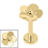 titanium internally threaded labrets 1.2mm steel pansy flower