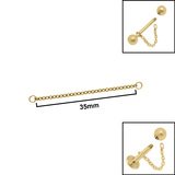 titanium piercing connector chains 30mm gold
