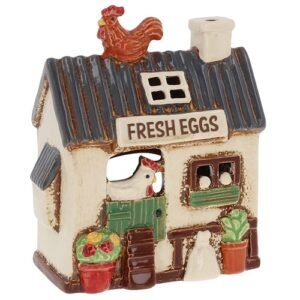 village pottery chicken coop tealight