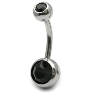 titanium double jewelled belly bars