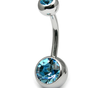 titanium double jewelled belly bars