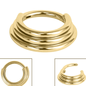 titanium 3 tier hinged clicker ring