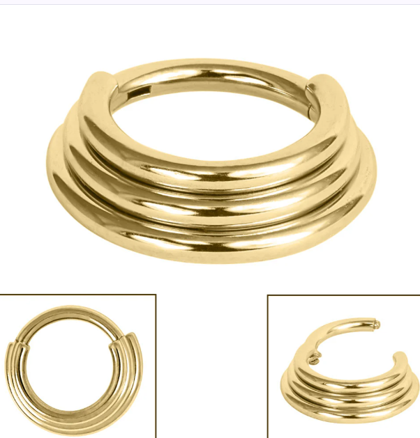 titanium 3 tier hinged clicker ring titanium 3 tier hinged clicker ring