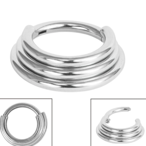 titanium 3 tier hinged clicker ring