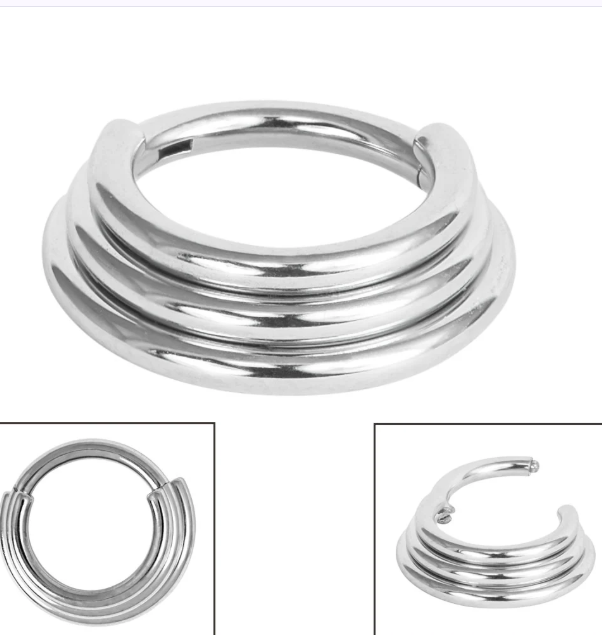 titanium 3 tier hinged clicker ring titanium 3 tier hinged clicker ring