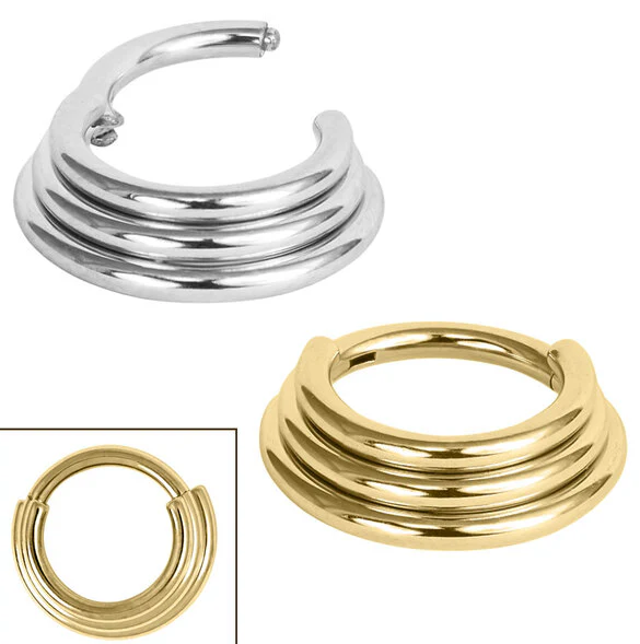 titanium 3 tier hinged clicker ring titanium 3 tier hinged clicker ring